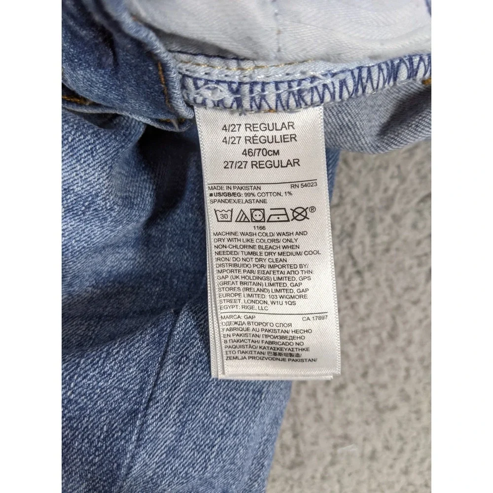 GAP Denim Short Womens 27 Blue Medium Wash Stretch Pockets Distressed Frayed Hem